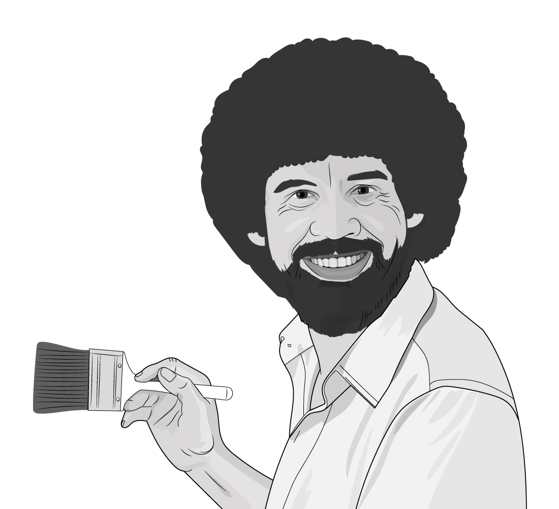 Kunden und Arbeiten. Bob Ross.